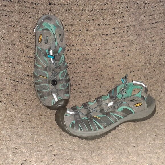 KEEN-Whisper-Sport Sandals-Dark Shadow/Ceramic Aqua-Size 9.5-Excellent - Picture 1 of 7